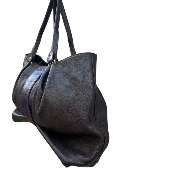 Made in Italy Vintage Brown Slouchy Leather Large Shoulder Bag - Picture 7 of 15